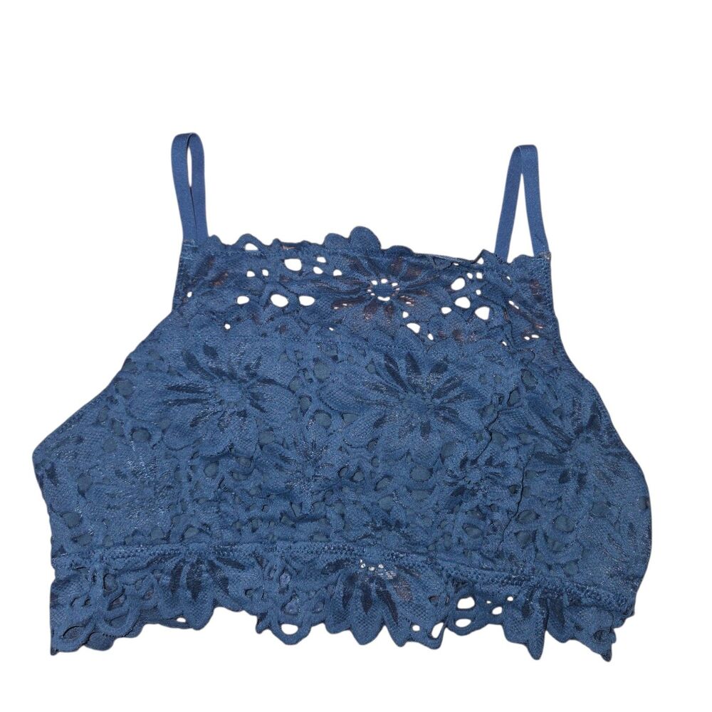Aerie Boho Lace High Neck Bralette - Blue (Size S) - EUC